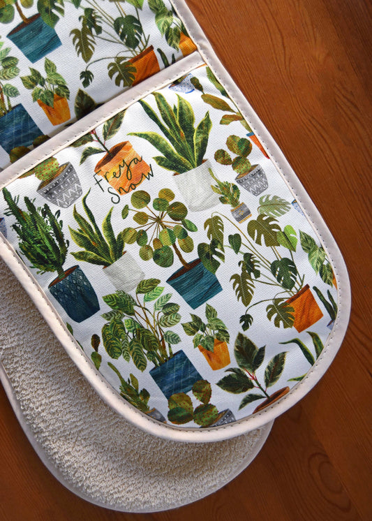 Houseplants Oven Gloves / Cotton Oven Mitts / Pot Holder