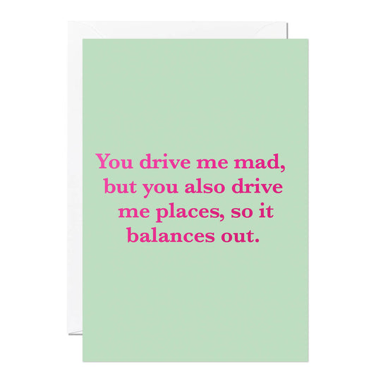 Light green card with pink text on a white background