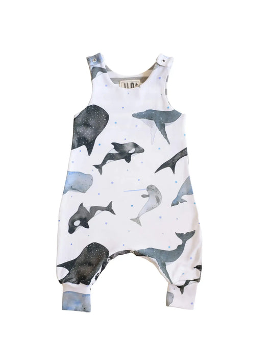Fabric designed by Bristol illustration Jem Loves to Draw.  Baby romper with adjustable poppers as baby grows.  Organic fabric.