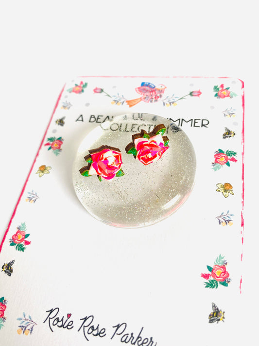 Pretty small rose stud,floral studs,pretty jewellery