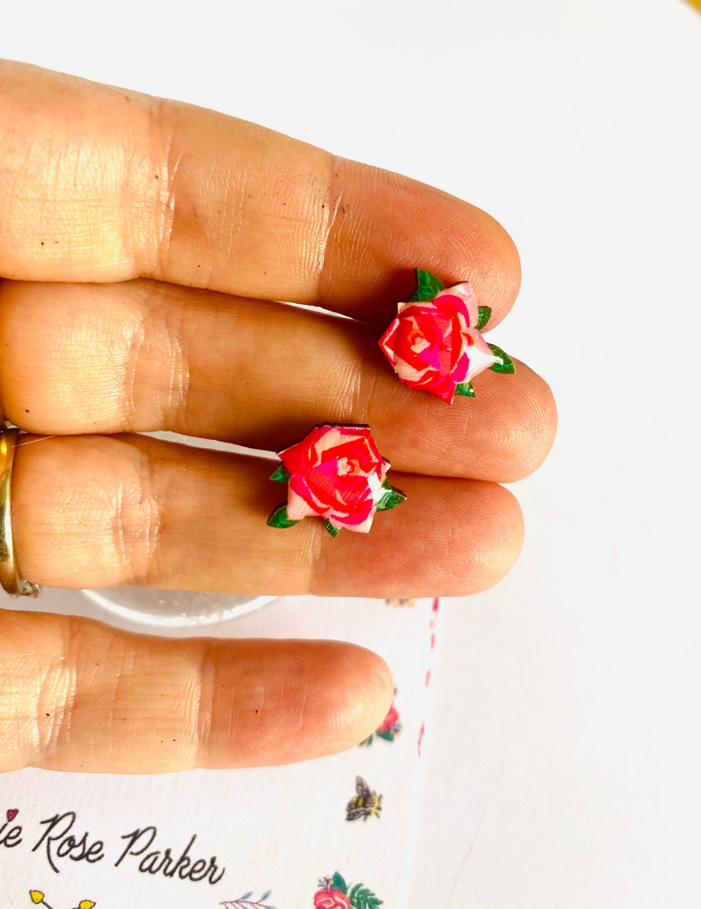 Pretty small rose stud,floral studs,pretty jewellery