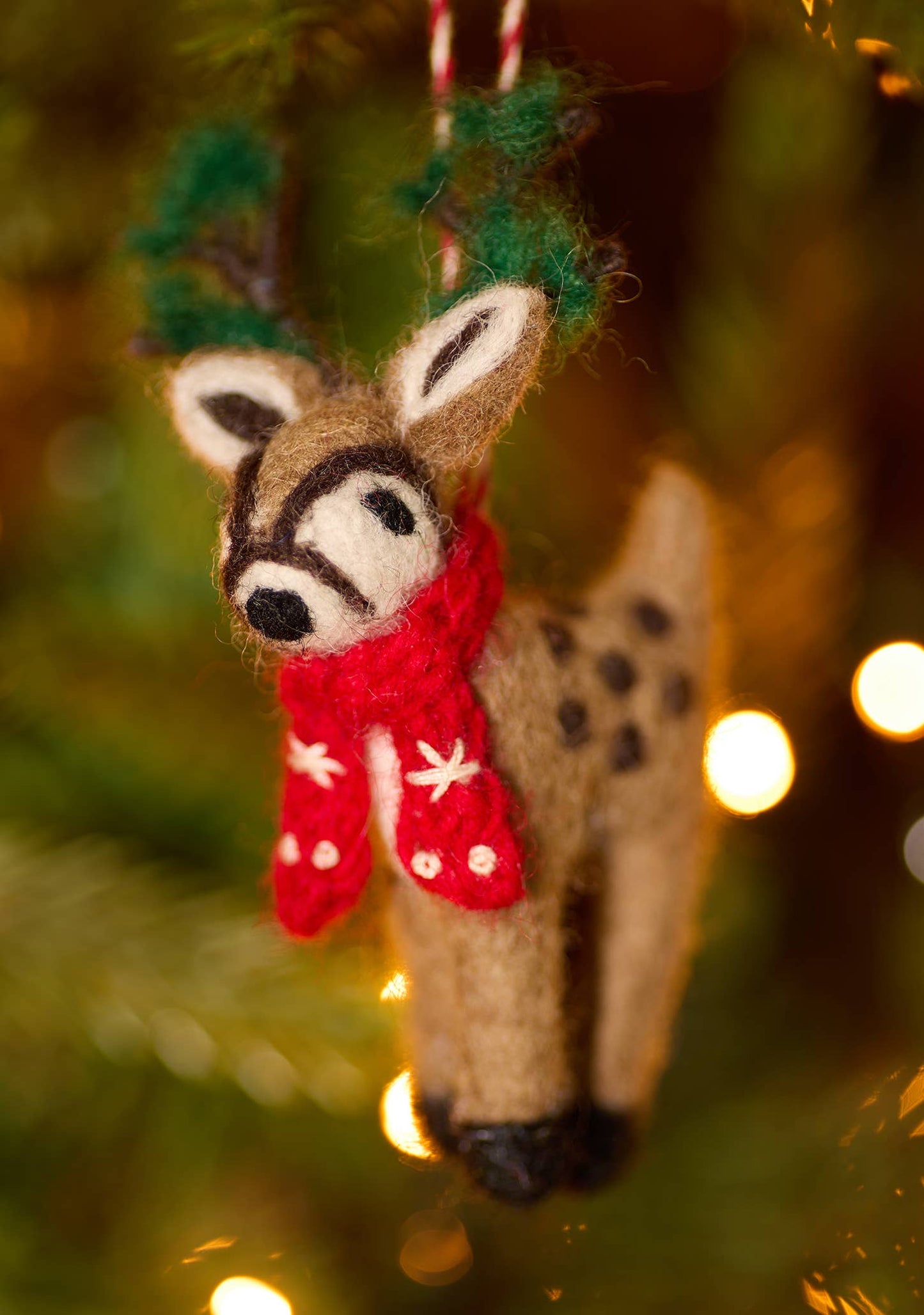 Embroidered Felt Reindeer Decoration