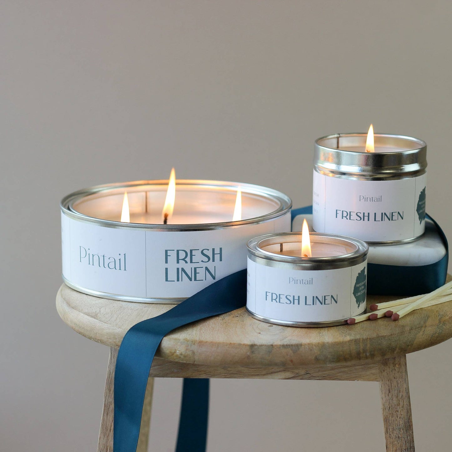 Fresh Linen Paint Pot Candles in Tins | Small Candles