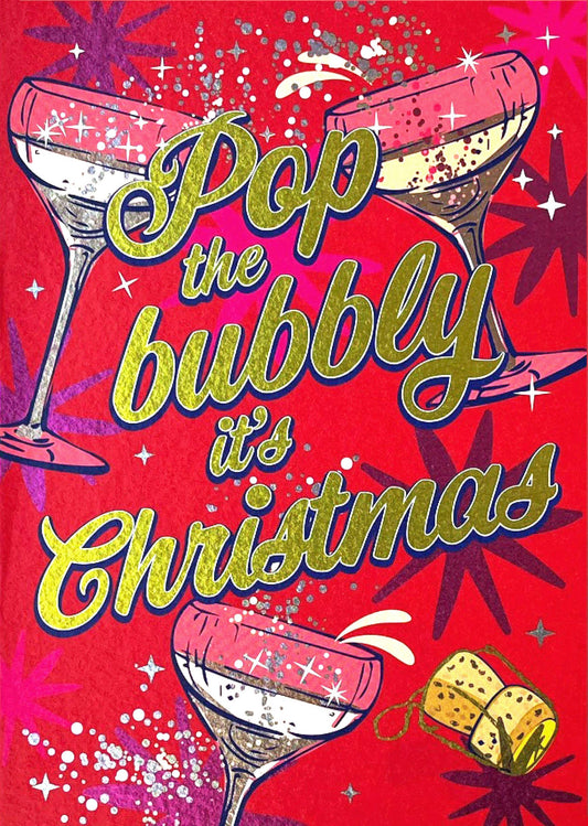 Pop The Bubbly Christmas Card