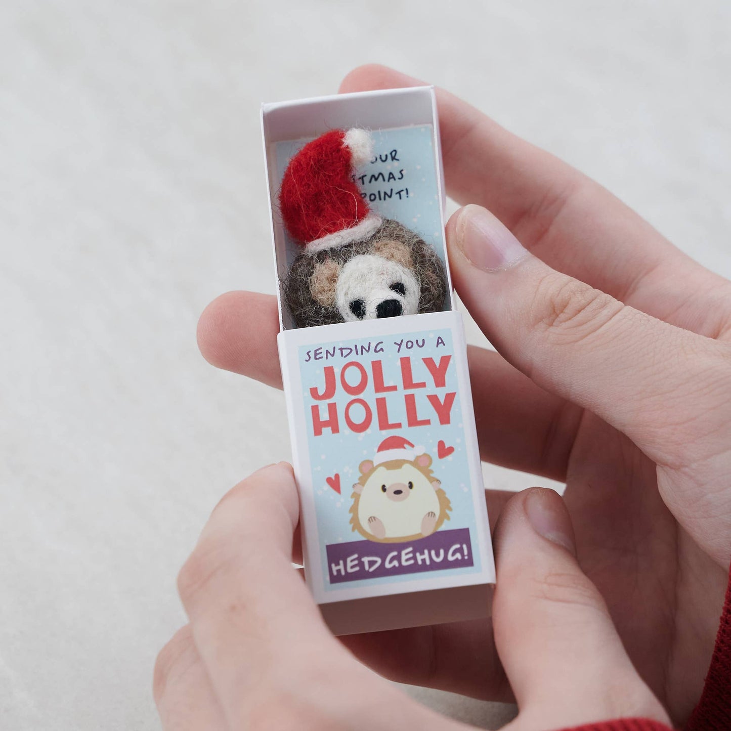 Sending You A Jolly Holly Hedgehug In A Matchbox