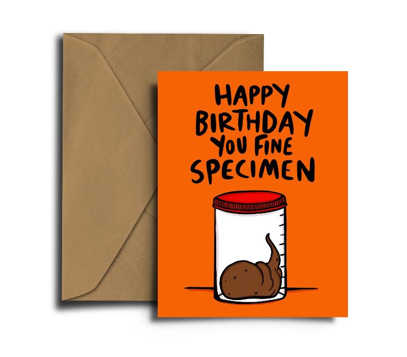 You Fine Specimen Poo Birthday Card