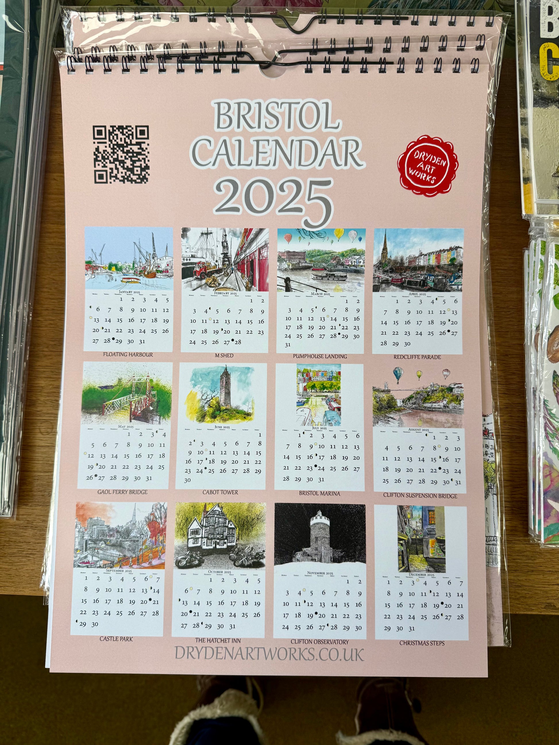 Bristol Calendar 2025, David Dryden paintings and sketches of Bristol