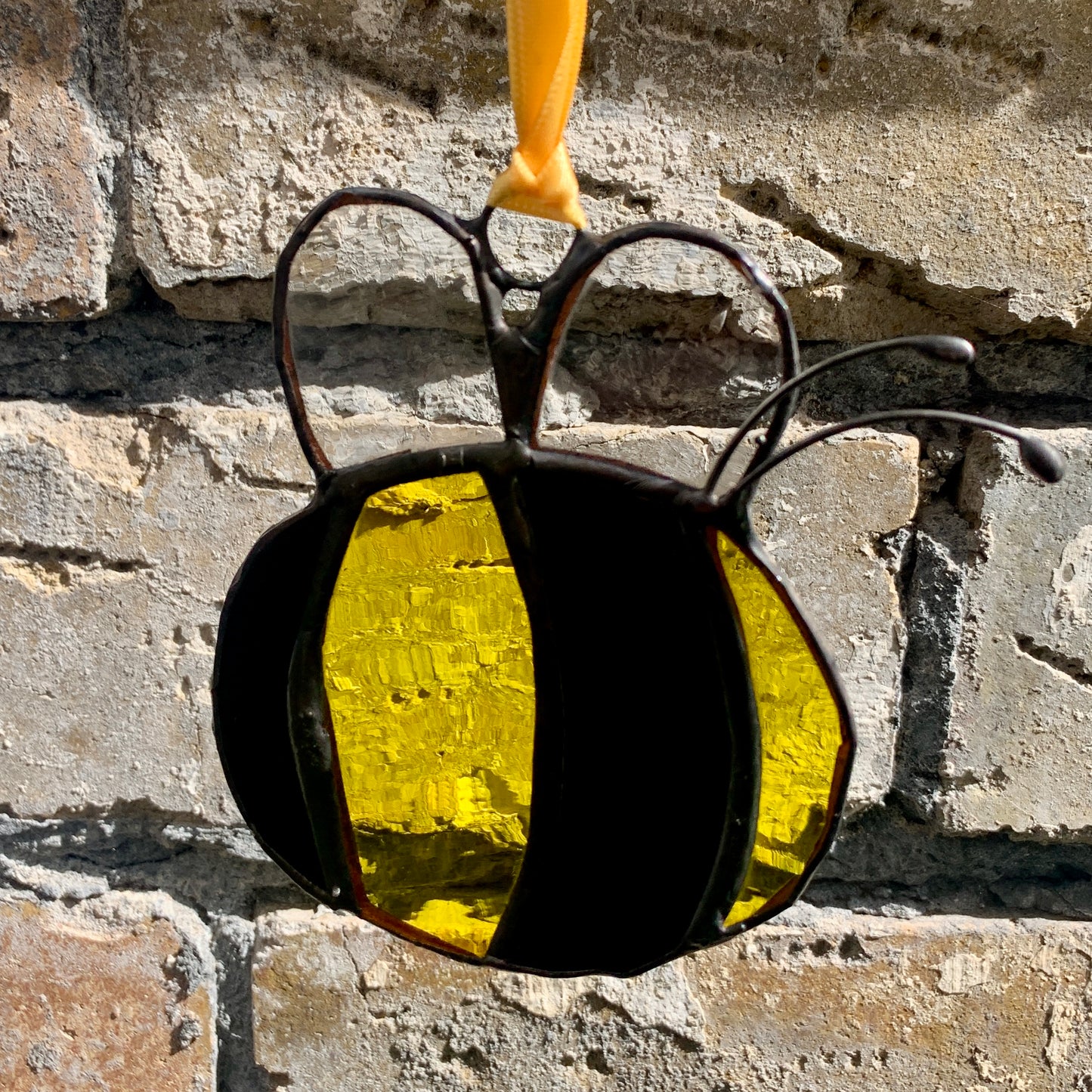 Stained Glass Bumble Bee.  Suncatcher. Handmade. Glass Bumble Bee