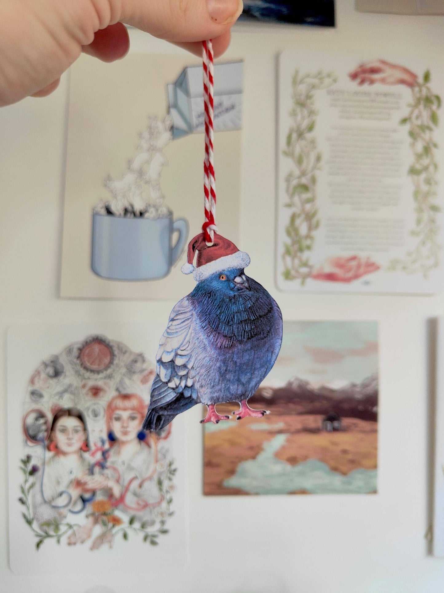 Pigeon Christmas Gift Tags - Set of 6 Card Tags