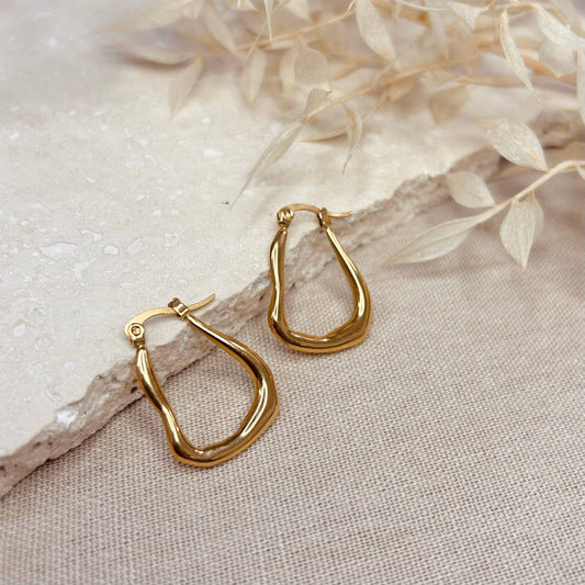 Gold plated abstract hoops