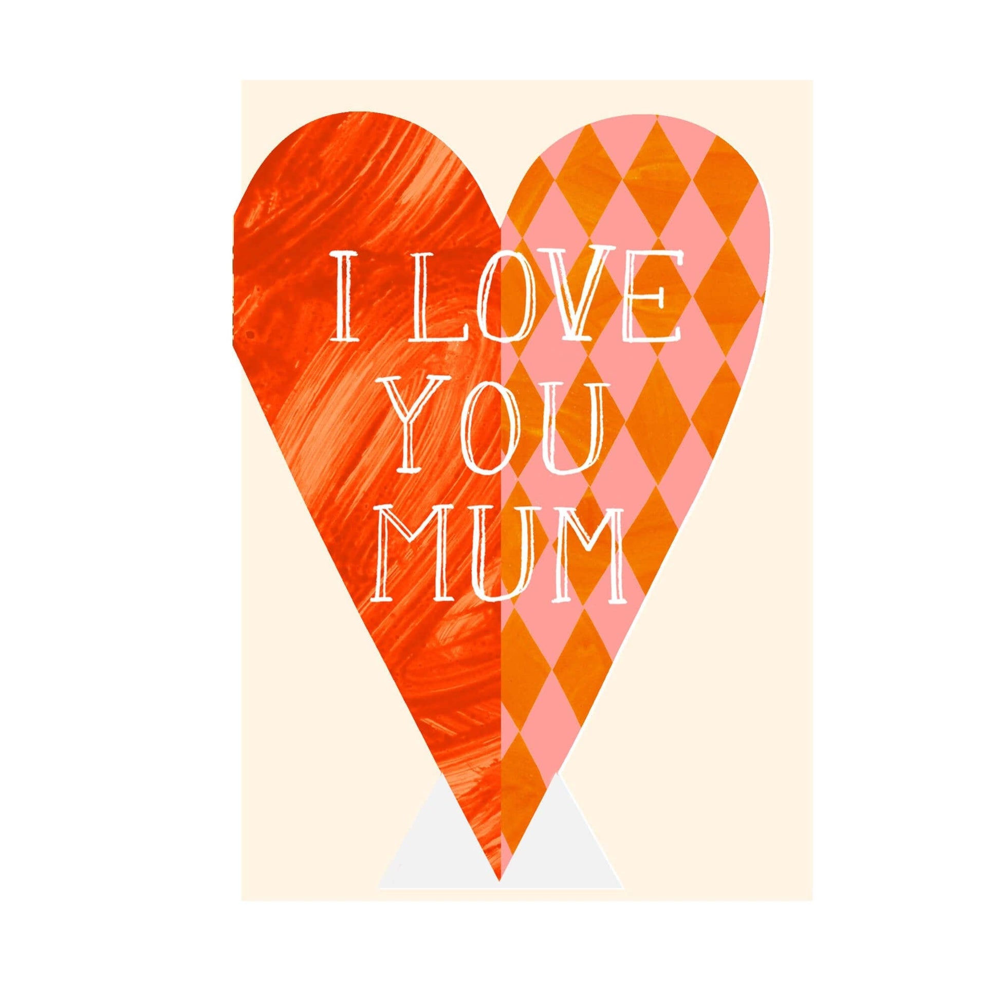 I love Mum paper cut heart card.