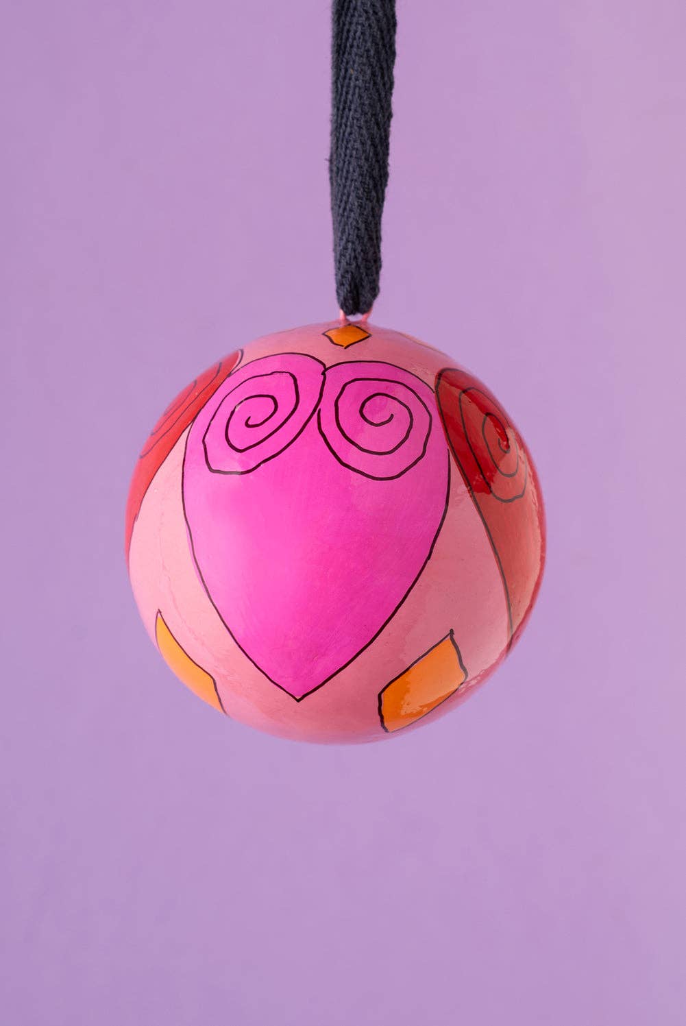 Pink & Yellow Hearts Bauble