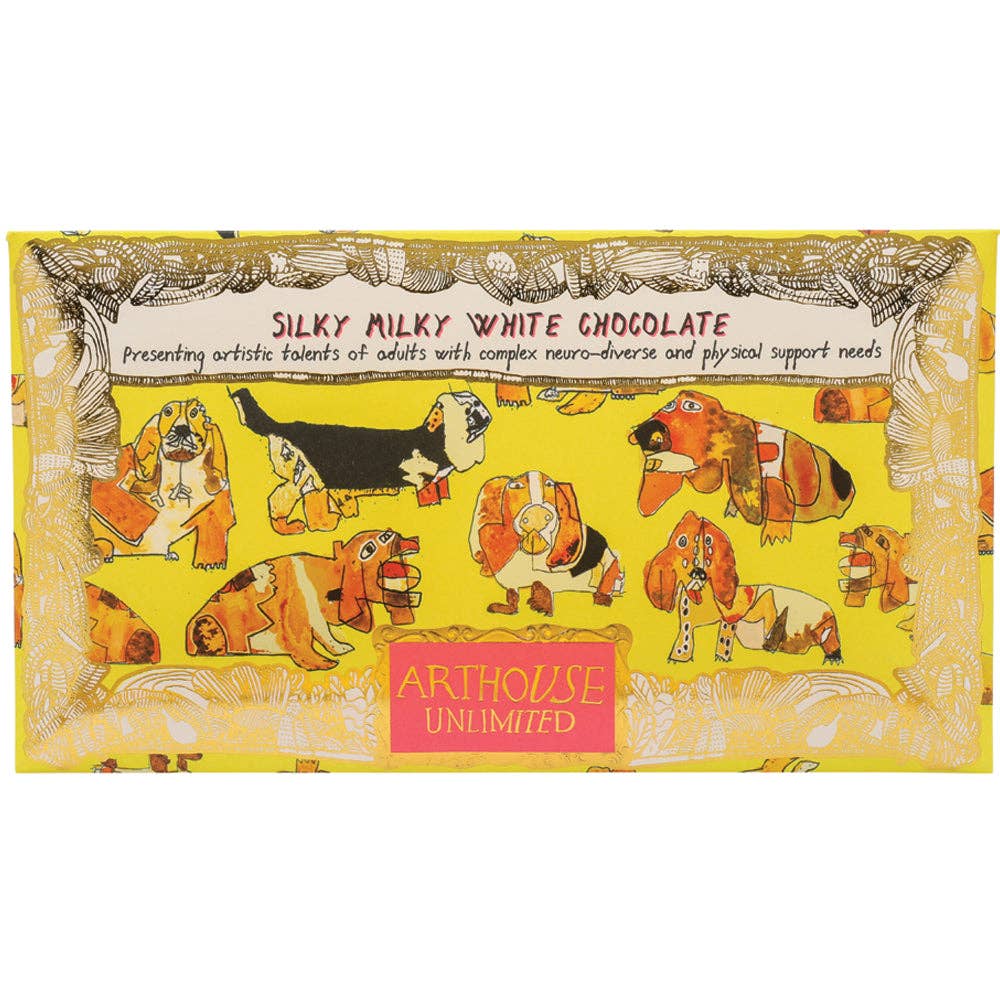 Happy Hounds, Silky Milky White Bar Chocolate with Vanilla