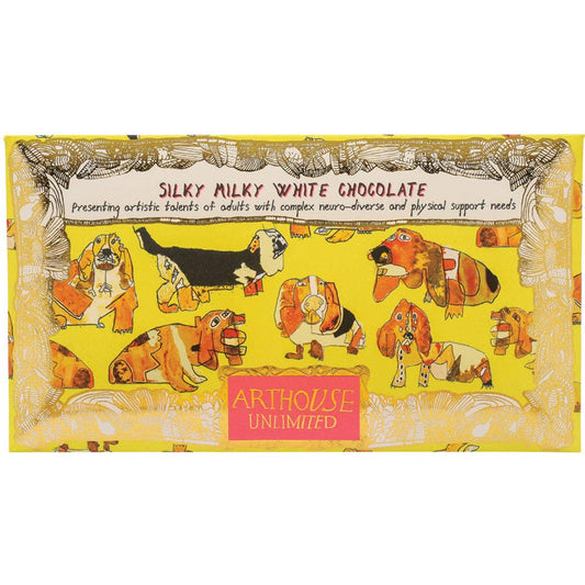 Happy Hounds, Silky Milky White Bar Chocolate with Vanilla