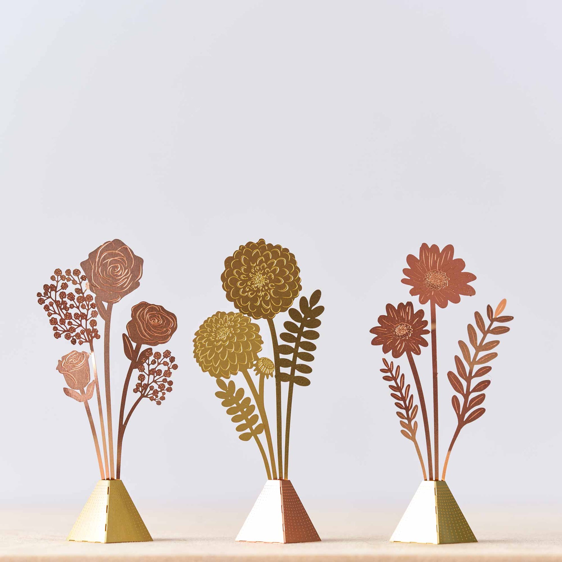Tiny copper or brass flower bouquet, will last forever Cosmos Flower