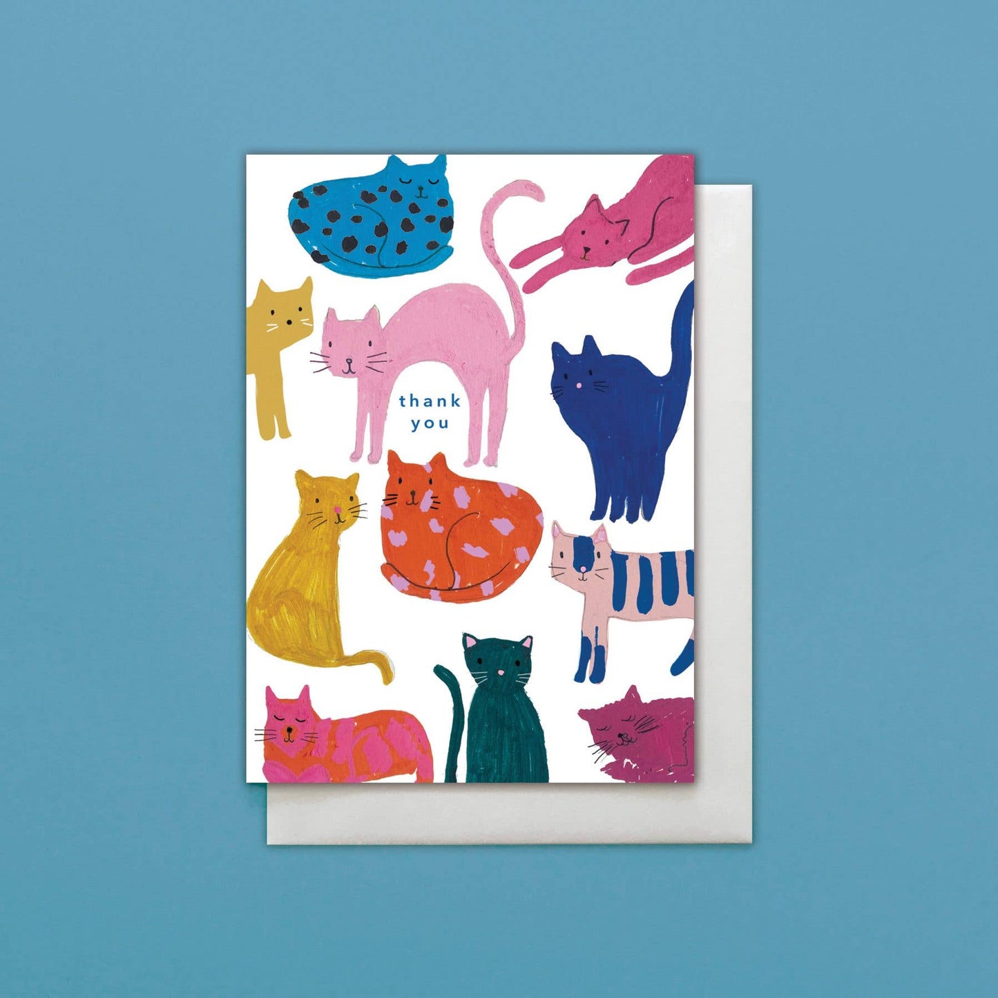 Thank You Colourful Cats Card Pack