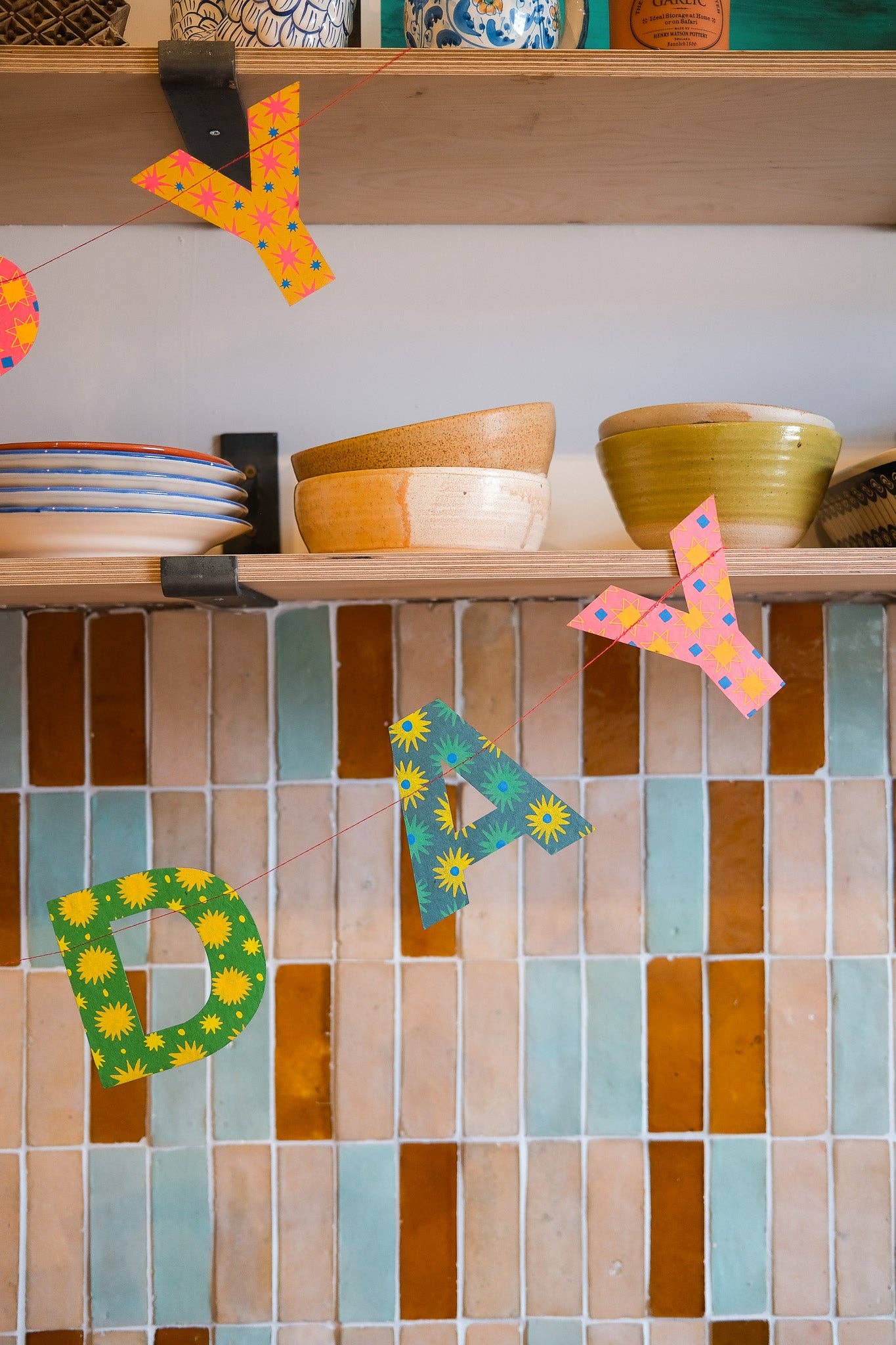 UK/EU: Bright Happy Birthday Sewn Garland