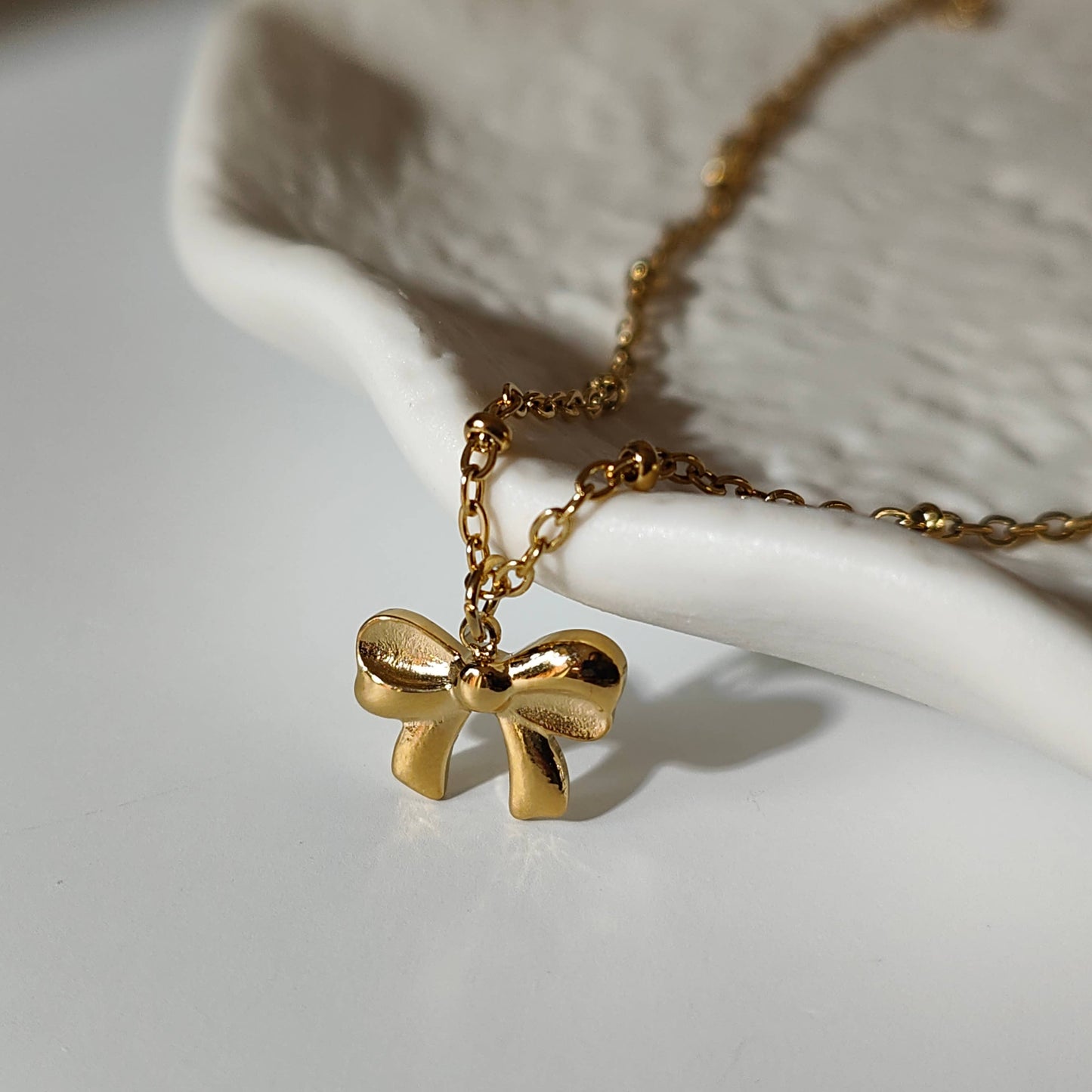 Stainless Steel Bowknot Necklace