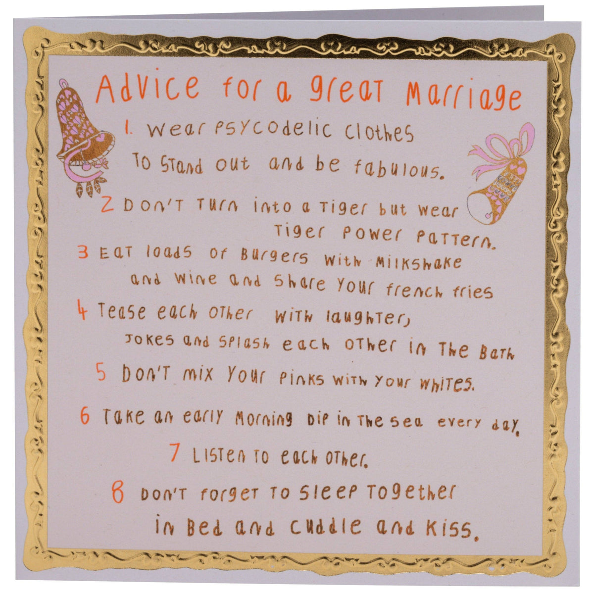 Advice For A Great Marriage, Wedding Card