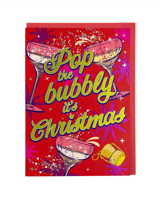 Pop The Bubbly Christmas Card
