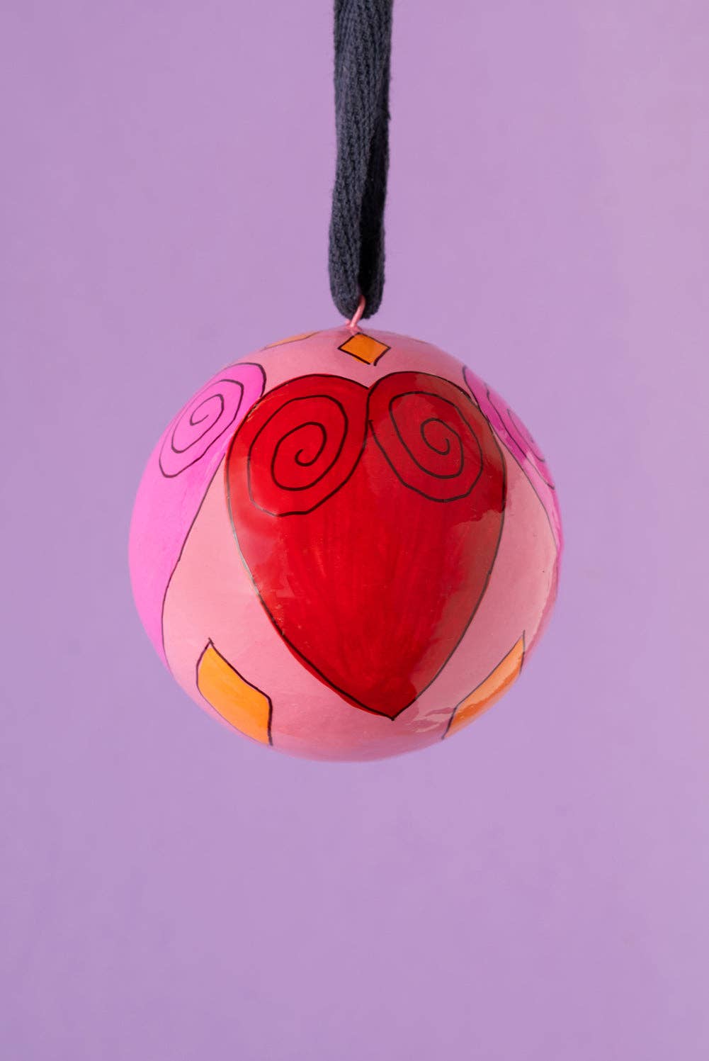 Pink & Yellow Hearts Bauble