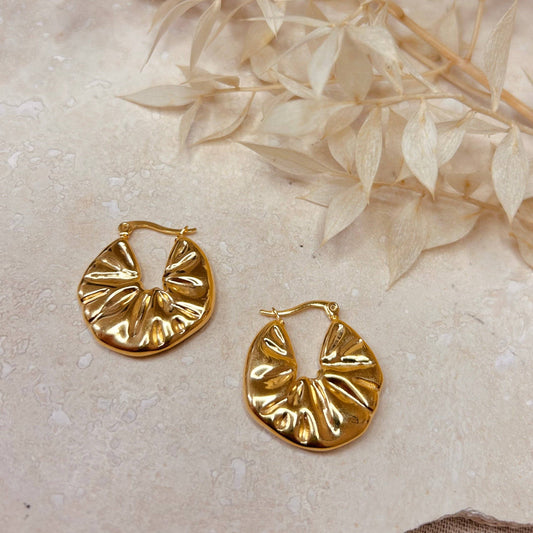 Gold plated puffer earrings
