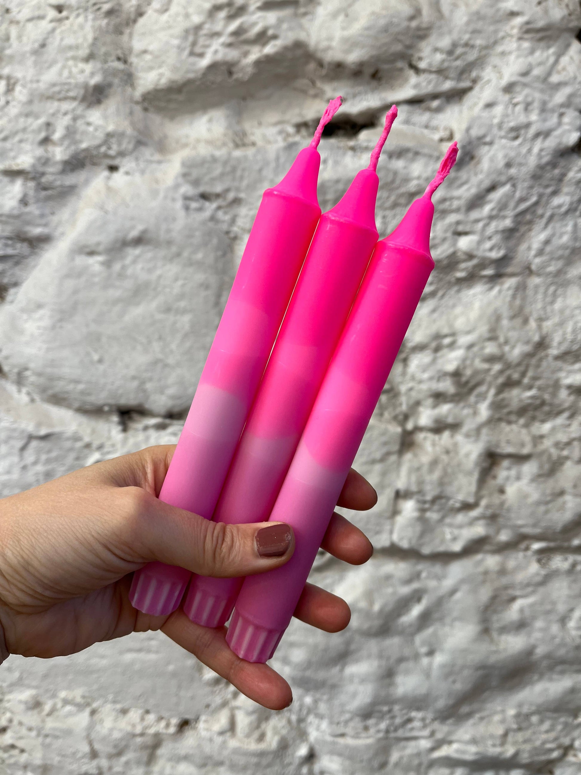 Neon Pink dinner candle