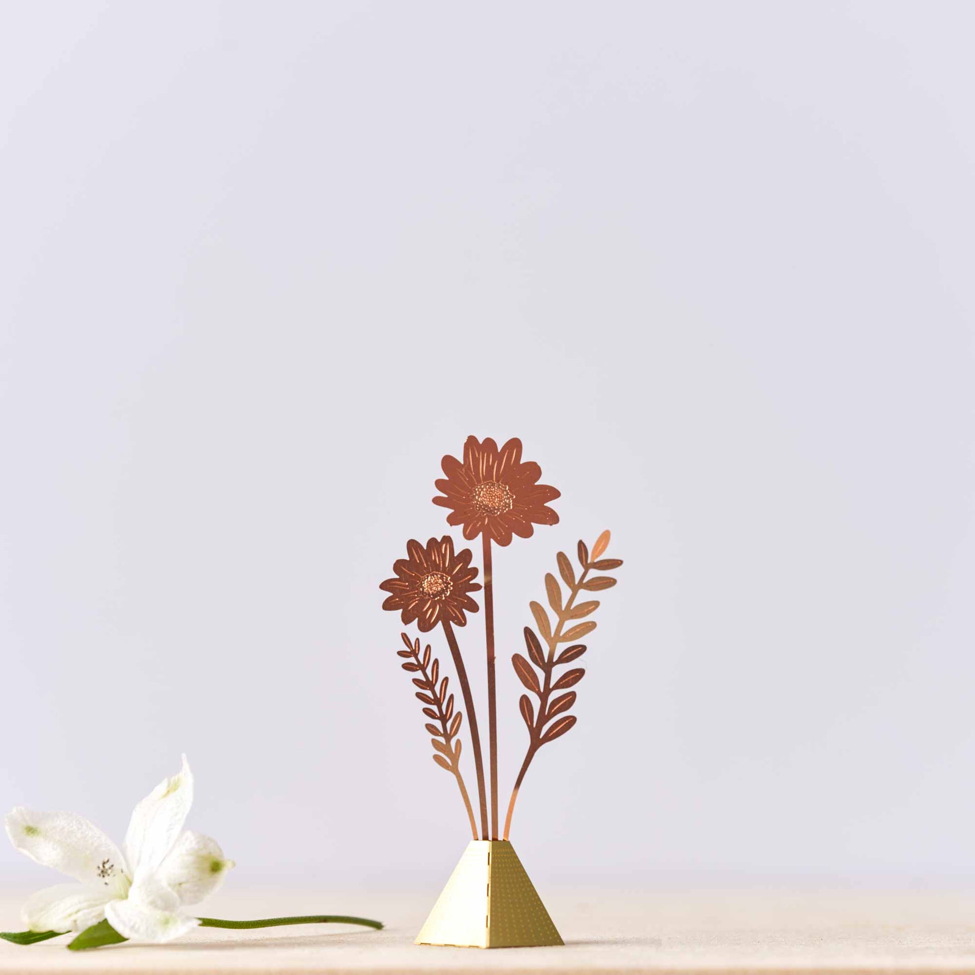 Tiny copper or brass flower bouquet, will last forever Cosmos Flower