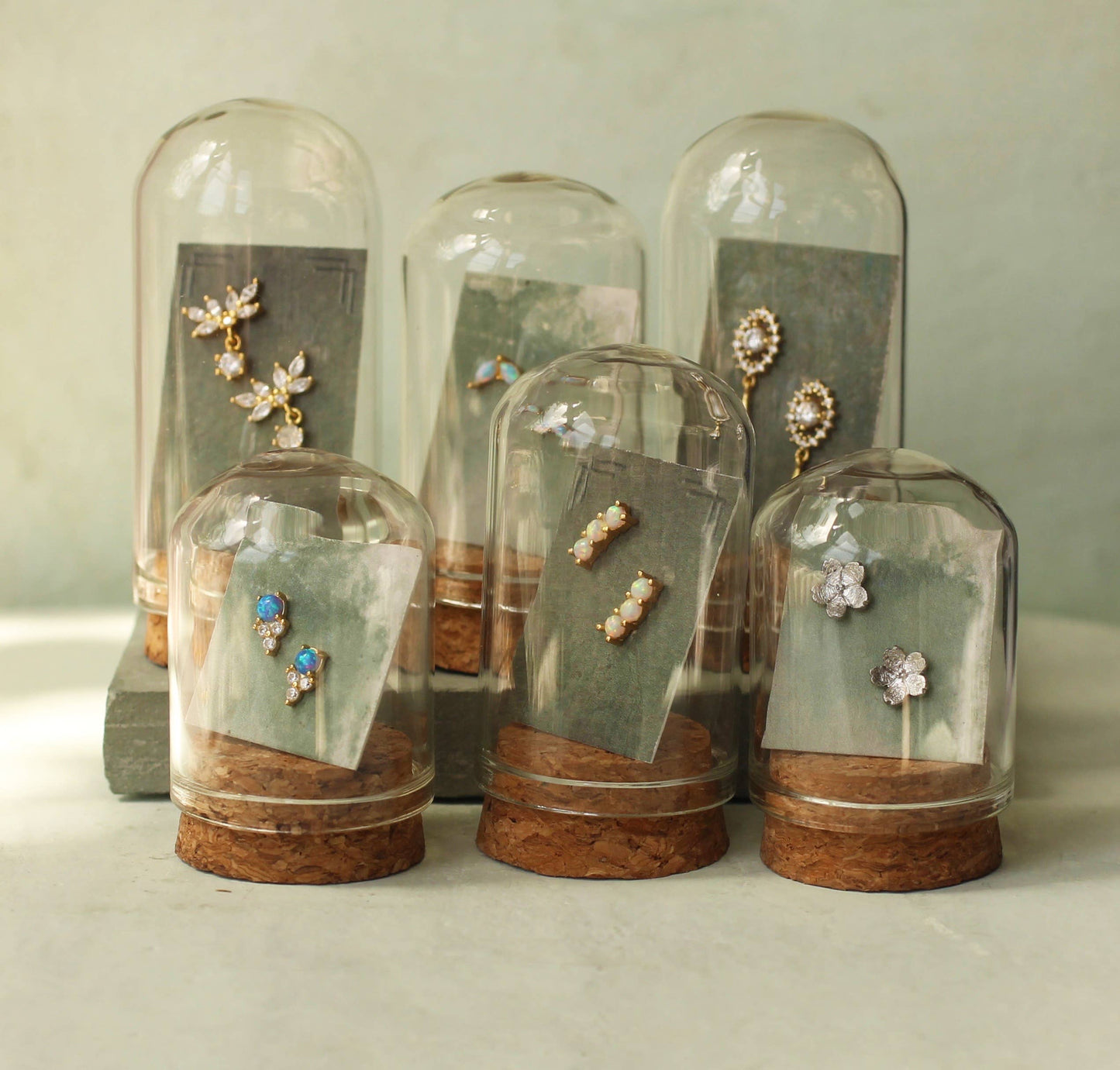 Gold Vermeil Moon Stud Earrings