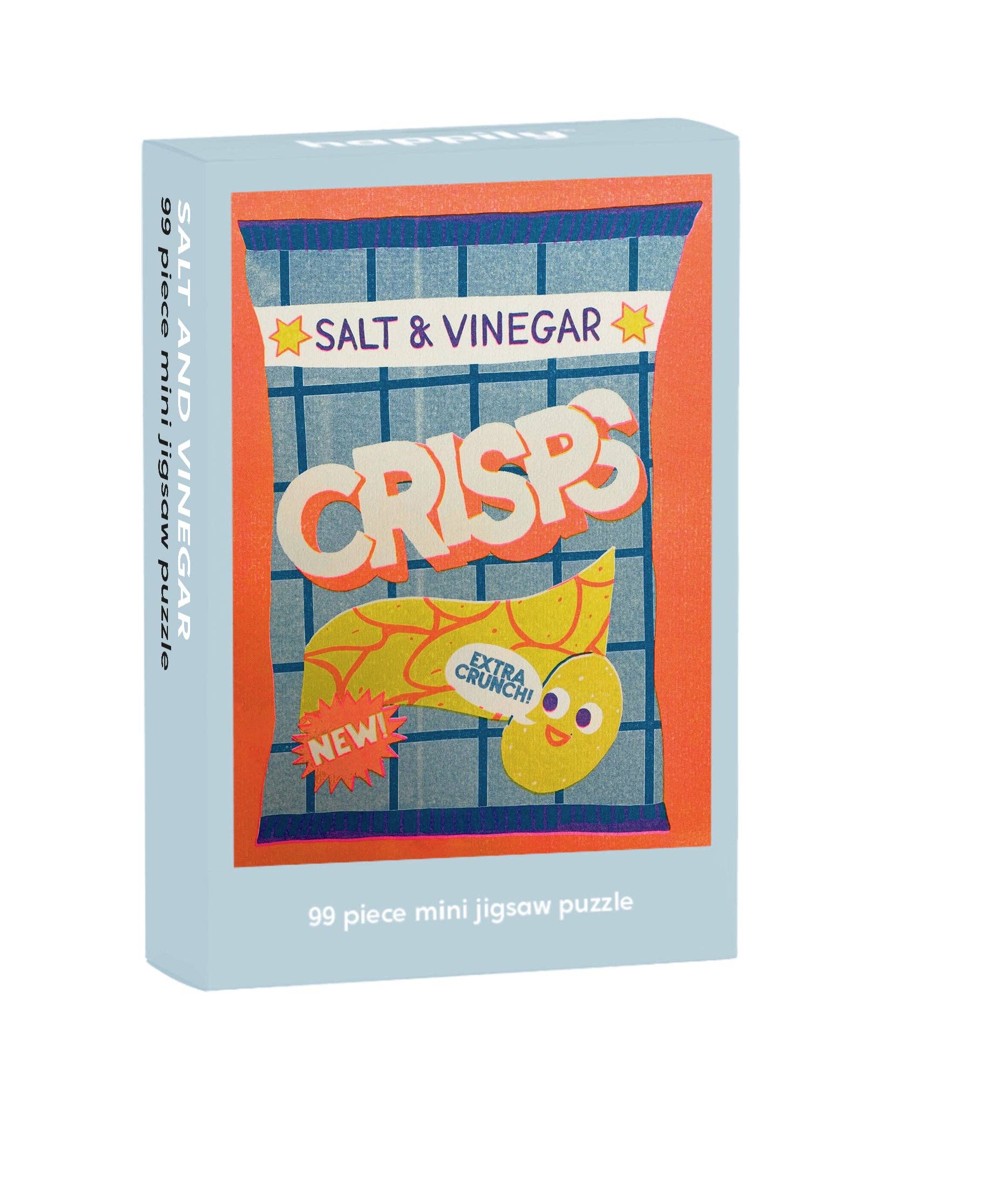 Salt and Vinegar crisps packaging mini jigsaw puzzle on a white background