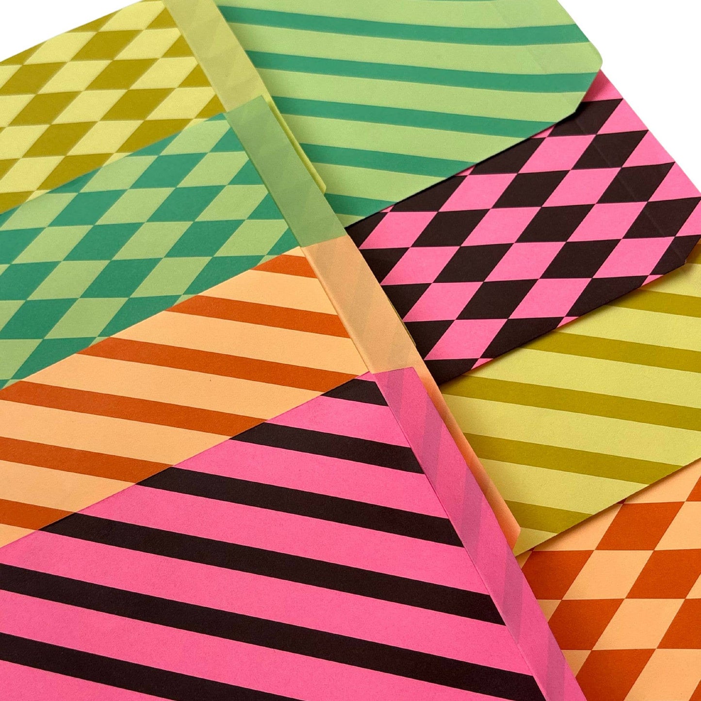Collection of colorful patterned paper sheets