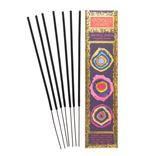 Incense sticks with a colorful box labeled 'Arthozse Unlimited' on a white background
