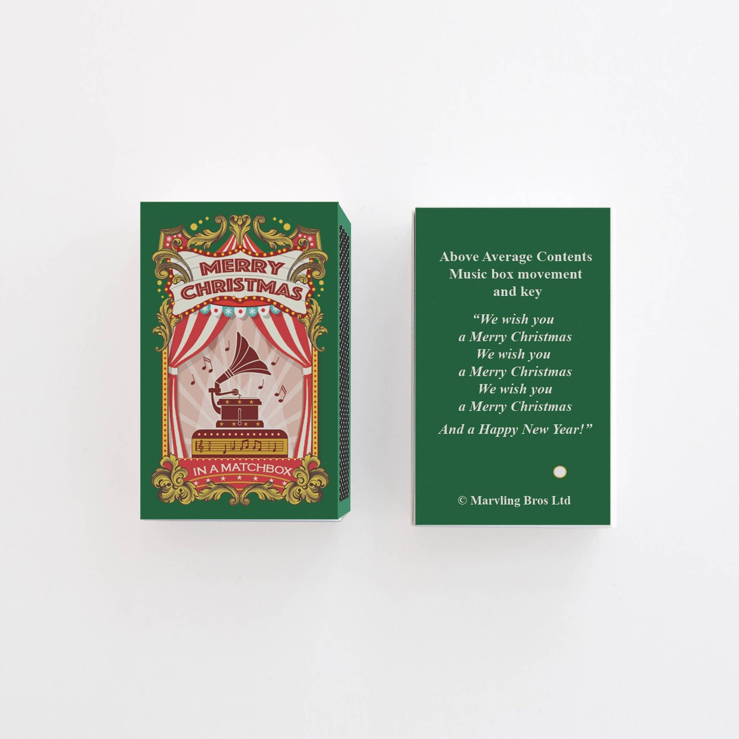 We Wish You A Merry Christmas Music Box In A Matchbox