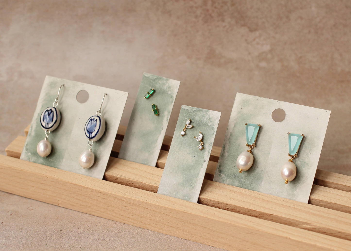 Turquoise Trio Opal Stud Earrings