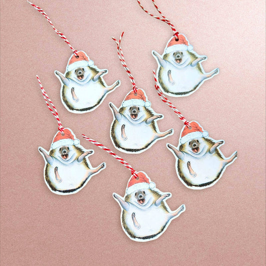 Hedgehog Christmas Gift Tags - Set of 6 Card Tags