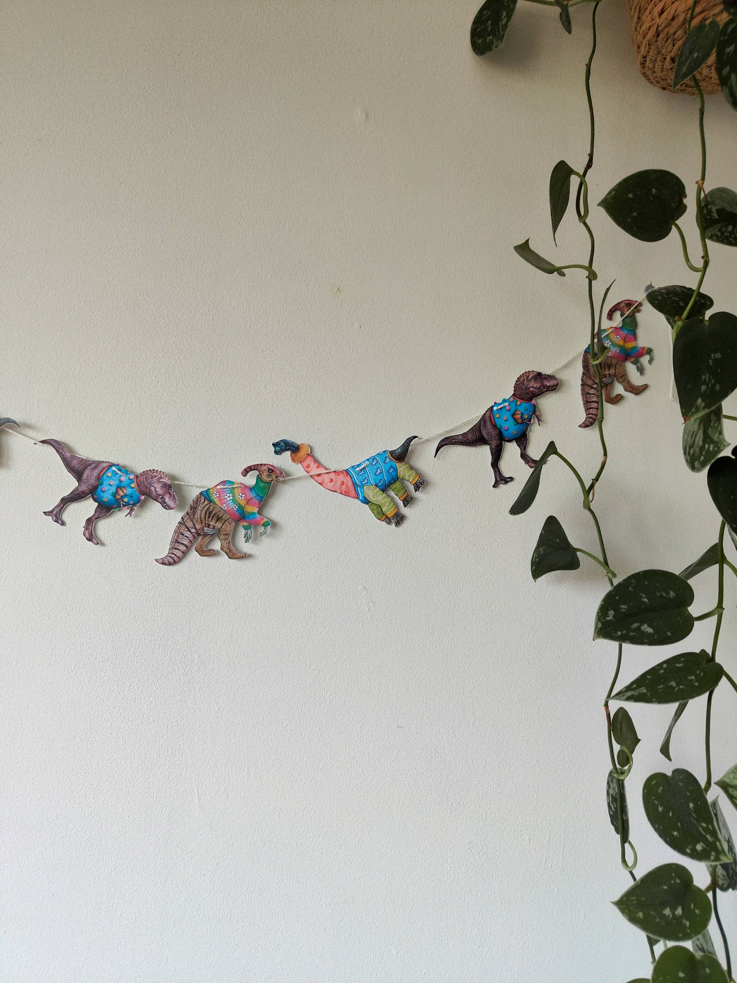 Dinosaurs wearing Jumpers Garland - Nursery Decor