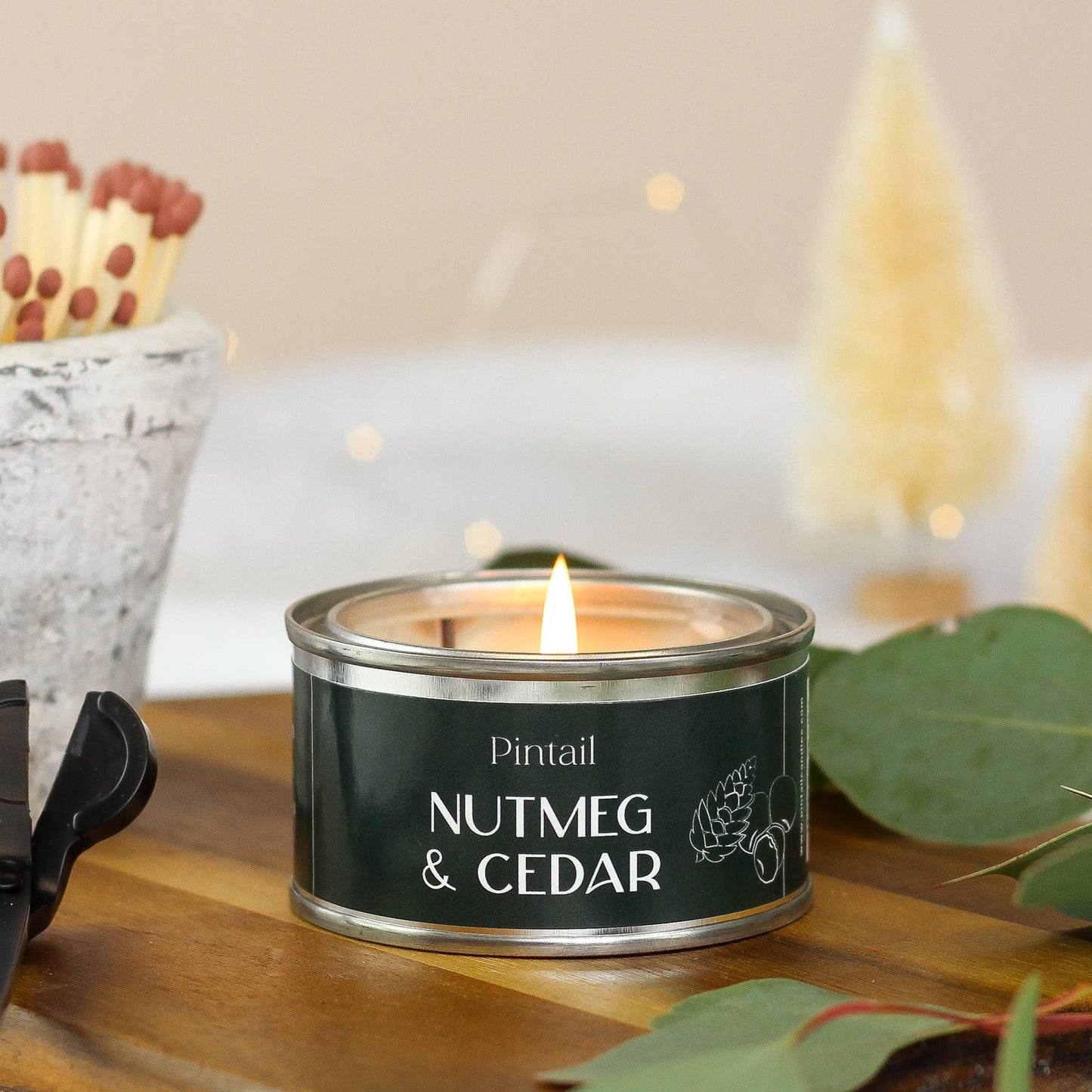 Nutmeg & Cedar Paint Pot Candle I Christmas Candle