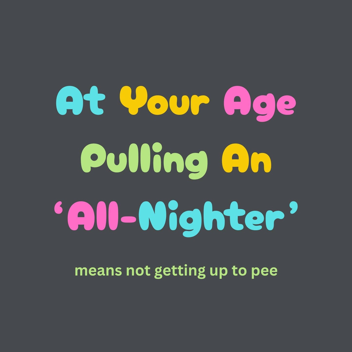 Text on a dark background with colorful letters.