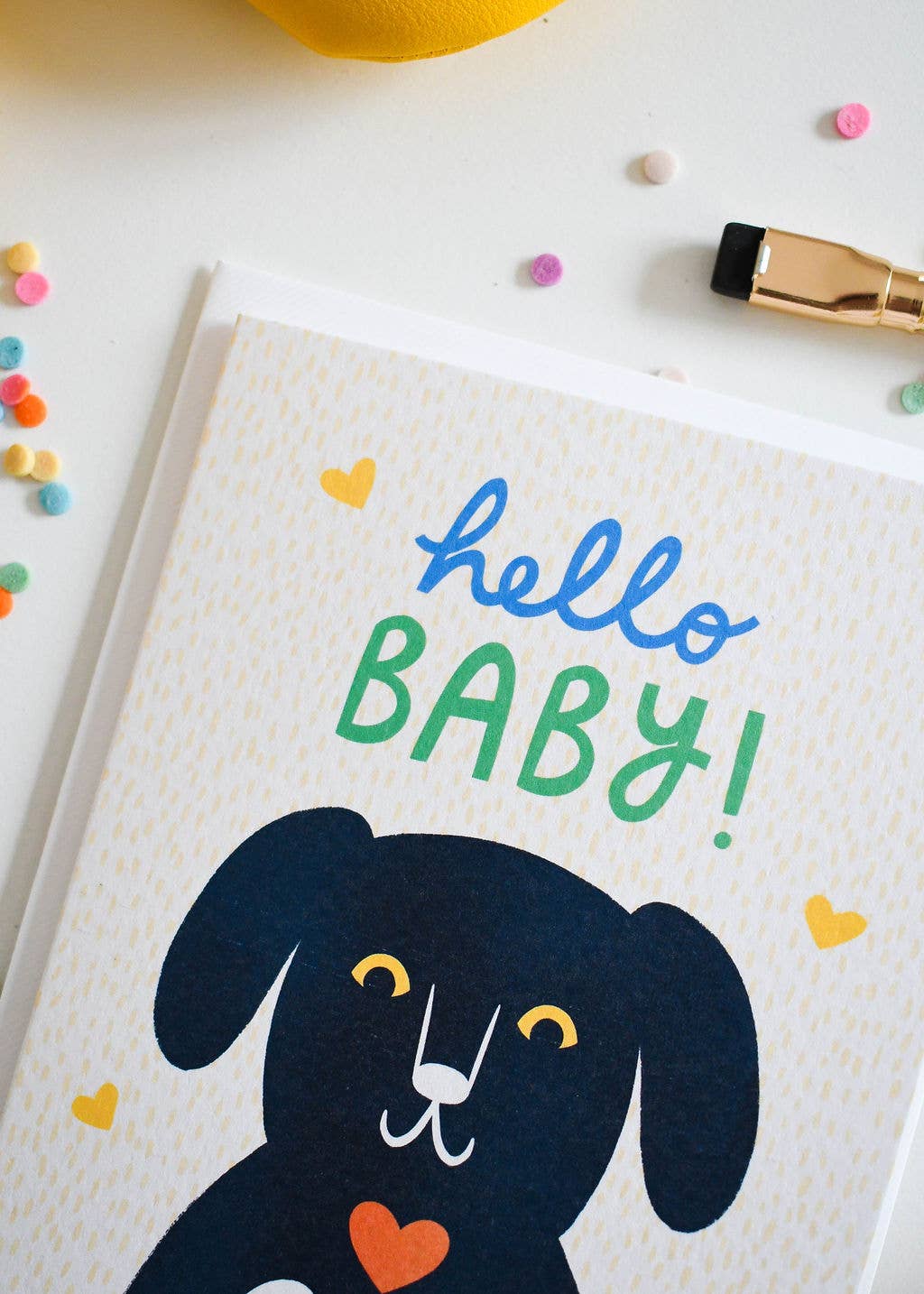 Hello Baby- New Baby Celebration Greeting Card (Dog)