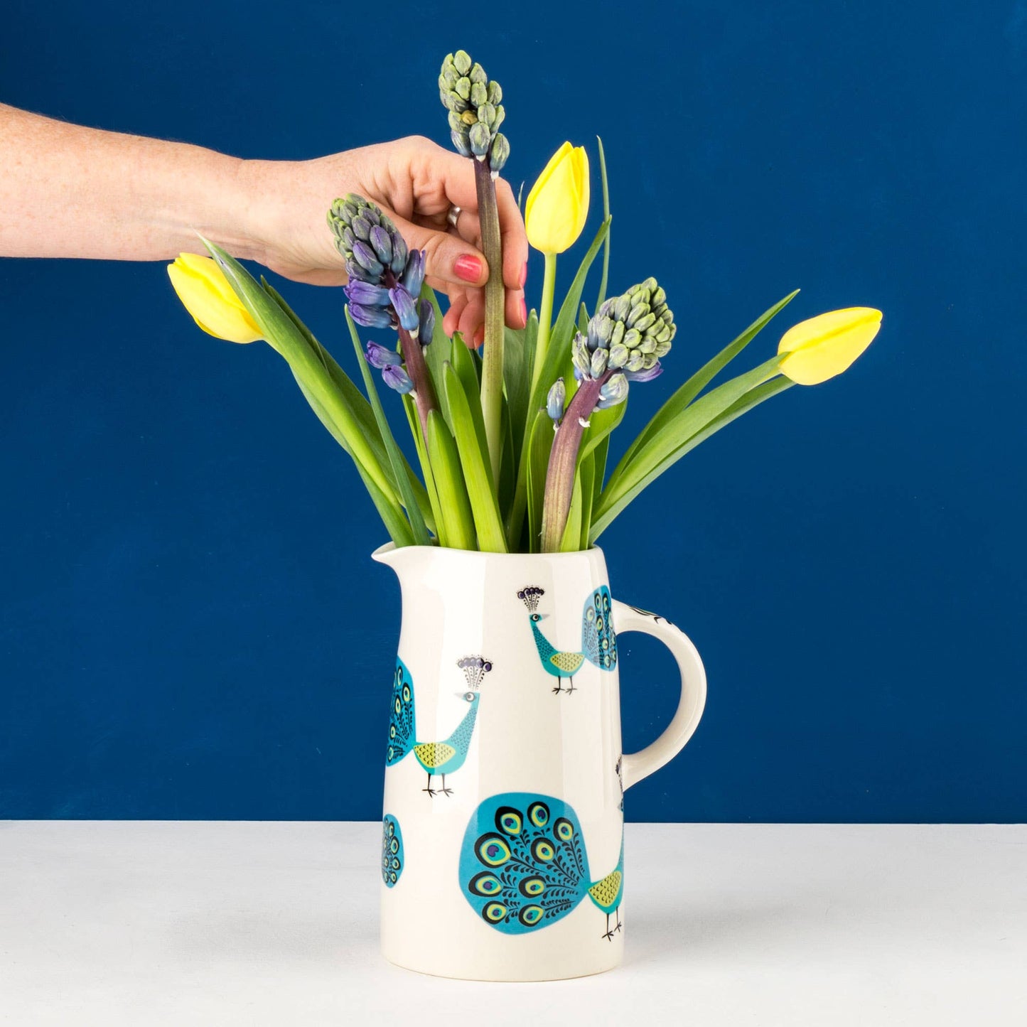 Handmade Ceramic Peacock Tall Jug