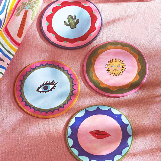 Electric Coast Icon Corked Coasters - Set of 4