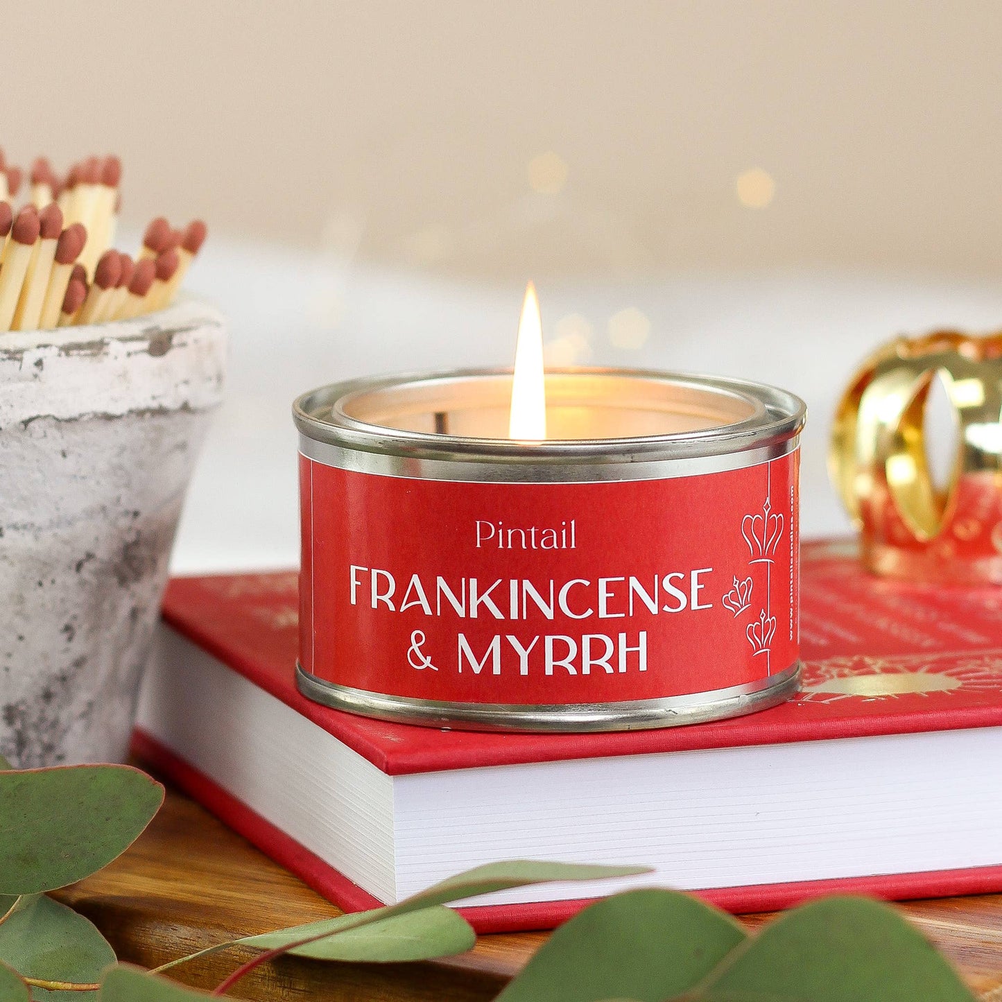 Frankincense & Myrrh Paint Pot Candle I Christmas Candle