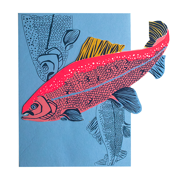 UK/EU: Salmon Greeting Card