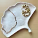 Gingko Leaf shaped trinket dish made from jesomite - Nude marble