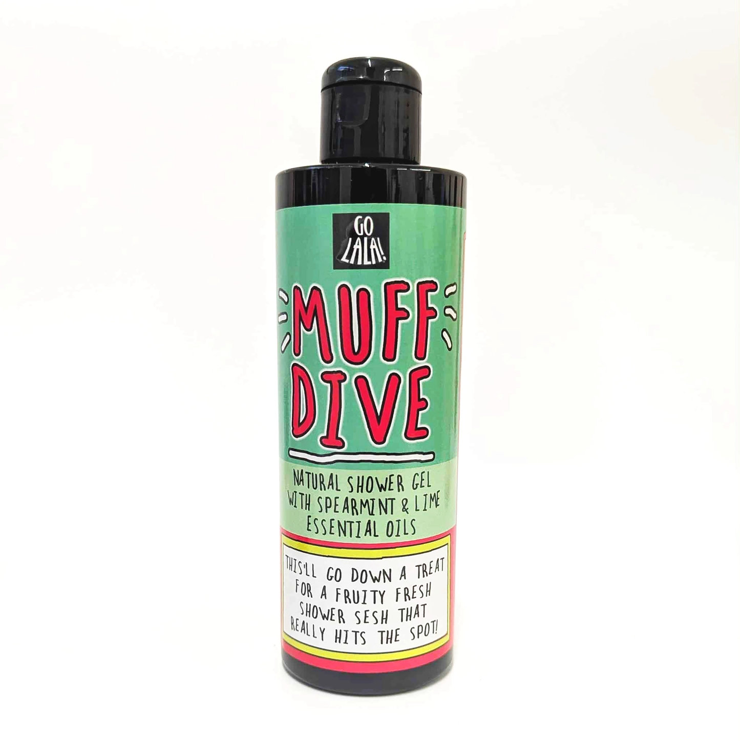 bottle of body wash against a white background.