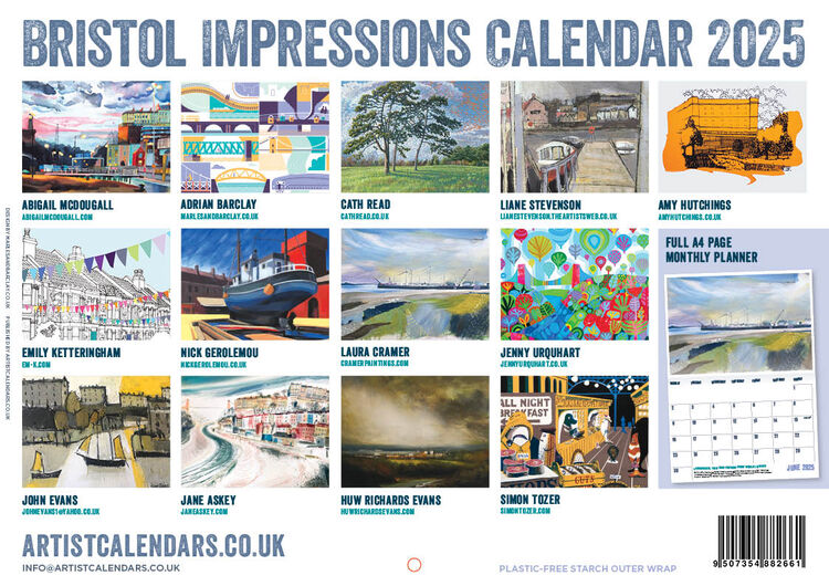 Bristol Impressions Calendar. 2025 Calendar. Artist Calendar.