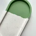 Oval shaped trinket dish made from jesomite forest green in colour