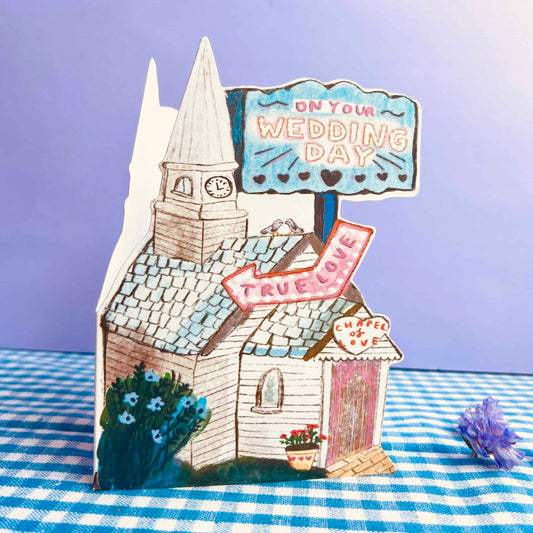 Cut out Card of a wedding chapel