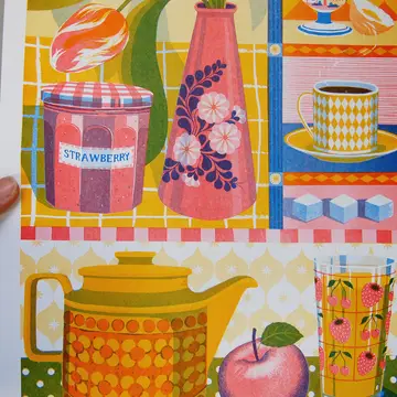 risograph with vintage kitchen ware