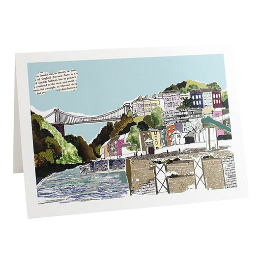 View of Hotwells and Suspension Bridge in Bristol. Card is blank inside.